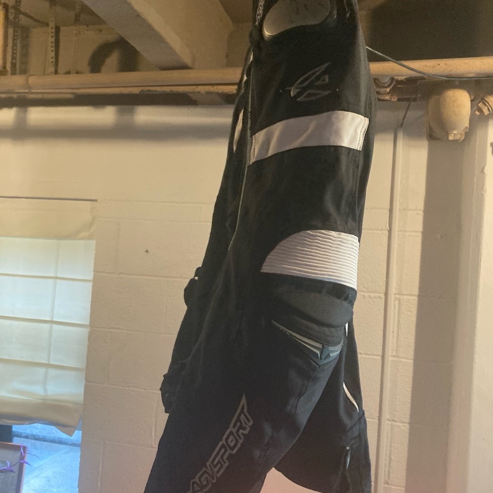 Black and White Motorcycle Suit